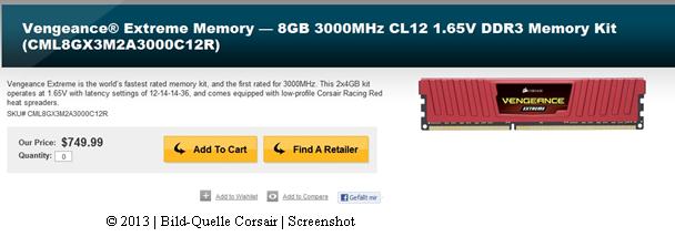 Corsair | Mit hchster RAM-Frequenz [DDR3-3000]